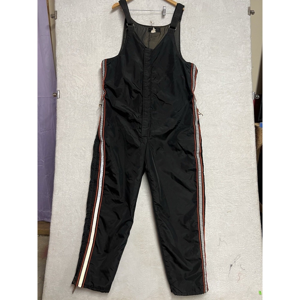 Vintage Harley Davidson Snow Bib Overalls 2XL Thinsulate USA Union Made Black